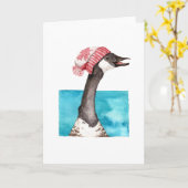 De gelukkige Gans van Canada in Toque Kaart (Gele Bloem)