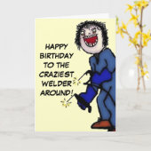 De gelukkige Gekke Lasser van de Verjaardag Kaart (Gele Bloem)