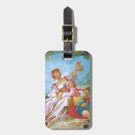 De gelukkige geliefden gepersonaliseerd bagagelabel (Voorkant verticaal)