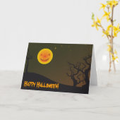 De gelukkige Gelukkige Maan van Halloween Kaart (Gele Bloem)