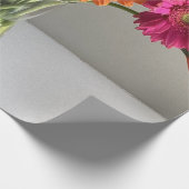 De gelukkige Gerbera Kleurrijke Bloem +Custom Naam Cadeaupapier (Hoek)