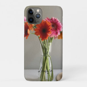 De gelukkige Gerbera Kleurrijke Bloem +Custom Naam Case-Mate iPhone Case