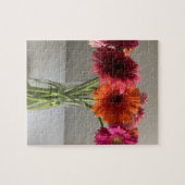 De gelukkige Gerbera Kleurrijke Bloem +Custom Naam Legpuzzel (Horizontaal)