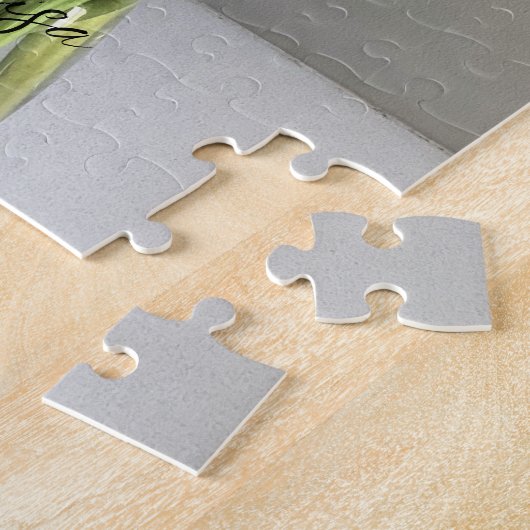 De gelukkige Gerbera Kleurrijke Bloem +Custom Naam Legpuzzel (Zijkant)