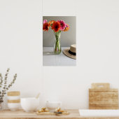 De gelukkige Gerbera Kleurrijke Bloem +Custom Naam Poster (Keuken)
