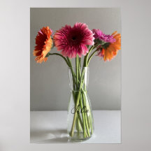 De gelukkige Gerbera Kleurrijke Bloem +Custom Naam