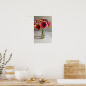 De gelukkige Gerbera Kleurrijke Bloem +Custom Naam Poster (Keuken)