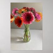 De gelukkige Gerbera Kleurrijke Bloem +Custom Naam Poster (Voorkant)