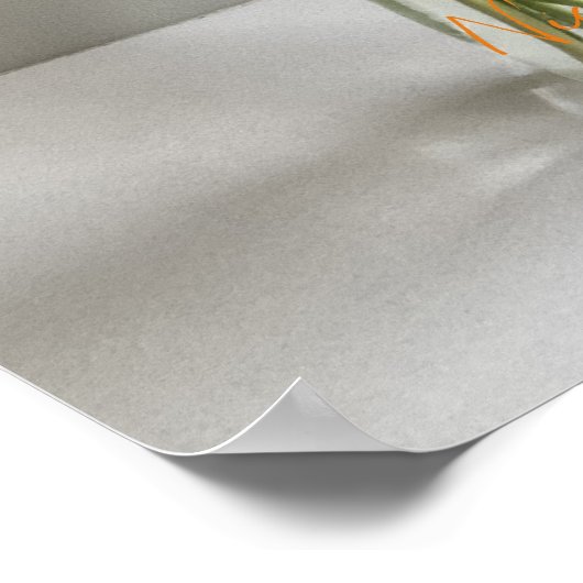 De gelukkige Gerbera Kleurrijke Bloem +Custom Naam Poster (Hoek)