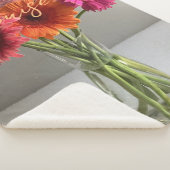 De gelukkige Gerbera Kleurrijke Bloem +Custom Naam Sherpa Deken (3/4)