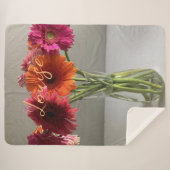De gelukkige Gerbera Kleurrijke Bloem +Custom Naam Sherpa Deken (Voorkant (horizontaal))