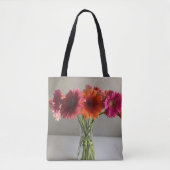 De gelukkige Gerbera Kleurrijke Bloem +Custom Naam Tote Bag (Voorkant)