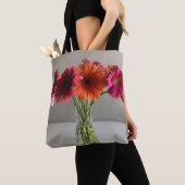 De gelukkige Gerbera Kleurrijke Bloem +Custom Naam Tote Bag (Dichtbij)