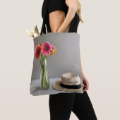 De gelukkige Gerbera Kleurrijke Bloem +Custom Naam Tote Bag (Dichtbij)