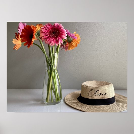 De gelukkige Gerbera kleurrijke bloem Poster (Voorkant)