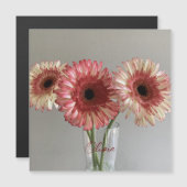 De gelukkige Gerbera Roze Bloem Foto +Custom Naam (Voorkant / Achterkant)