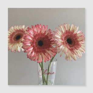 De gelukkige Gerbera Roze Bloem Foto +Custom Naam