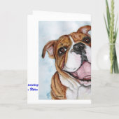 De gelukkige Glimlach van de Buldog van de Kaart (Achterkant)