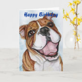 De gelukkige Glimlach van de Buldog van de Kaart (Gele Bloem)