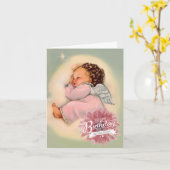 De gelukkige Godsdienstige Engel van het Meisje Kaart (Gele Bloem)