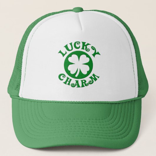 De gelukkige Groene/Witte Cirkel van de Charme Trucker Pet (Voorkant)