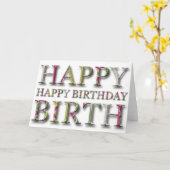 De gelukkige Groet van de Verjaardag met brieven Kaart (Gele Bloem)