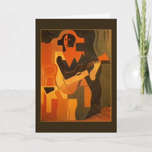 De gelukkige Harlekijn van de Verjaardag met Kaart (Voorkant)