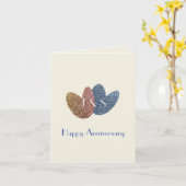 De gelukkige Harten van het Denim van het Jubileum Kaart (Gele Bloem)