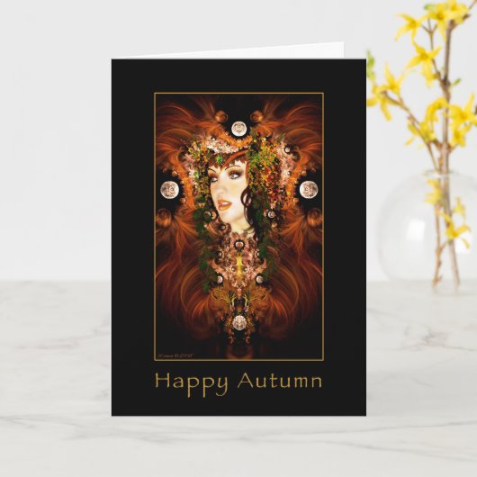 De gelukkige Herfst - de Kaart van de Godin van de (Gele Bloem)