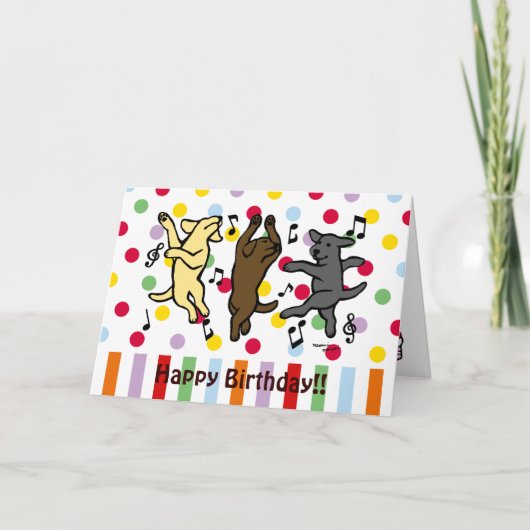 De gelukkige het Dansen Labrador Gelukkige Kaart (Voorkant)