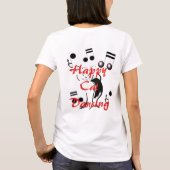 De gelukkige het Dansen van de Kat Muziek van de T-shirt (Achterkant)
