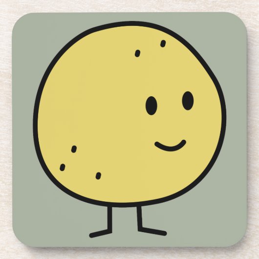 De gelukkige het Glimlachen Vruchten van de Drankjes Onderzetter (Voorkant)