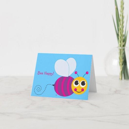 De Gelukkige Hommel Notecard van de bij Kaart (Voorkant)