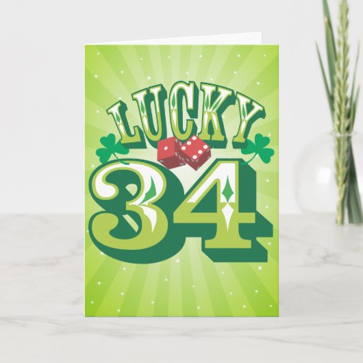 De gelukkige Kaart van 34 Verjaardag (Voorkant)