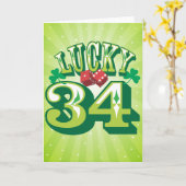 De gelukkige Kaart van 34 Verjaardag (Gele Bloem)