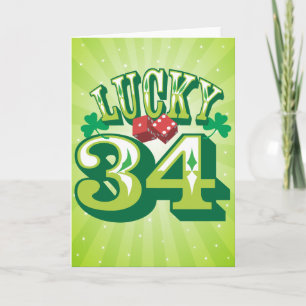 De gelukkige Kaart van 34 Verjaardag
