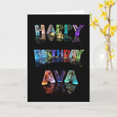 De gelukkige Kaart van Ava van de Verjaardag (Gele Bloem)