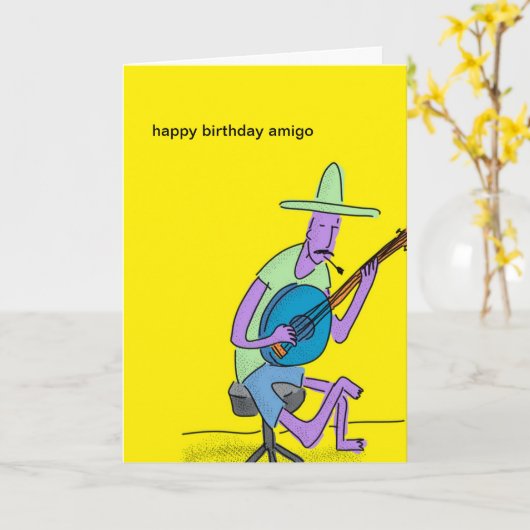 De gelukkige Kaart van de Amigo van de Verjaardag (Gele Bloem)