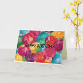 De gelukkige Kaart van de Ballon van de Verjaardag (Gele Bloem)