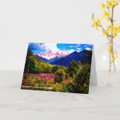 De gelukkige Kaart van de Bergen van de Verjaardag (Gele Bloem)