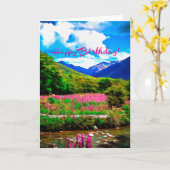 De gelukkige Kaart van de Bergen van de Verjaardag (Gele Bloem)