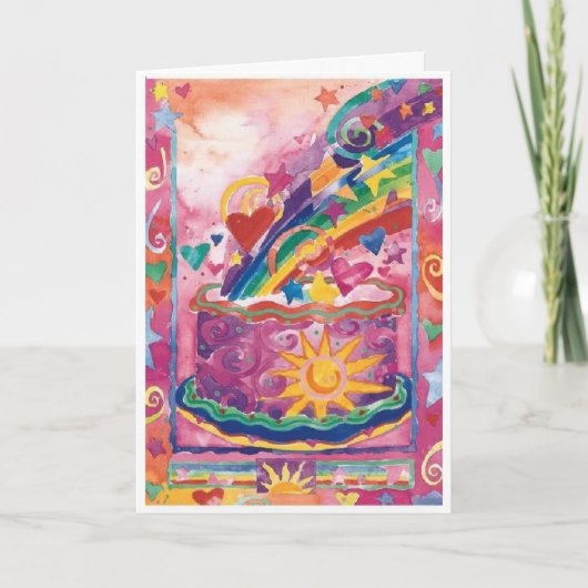 De gelukkige Kaart van de Cake van de Verjaardag (Voorkant)