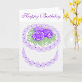 De gelukkige Kaart van de Cake van de Verjaardag (Gele Bloem)