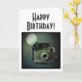 De gelukkige Kaart van de Camera van de Verjaardag (Gele Bloem)