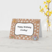 De gelukkige Kaart van de Cowboy van de Verjaardag (Gele Bloem)