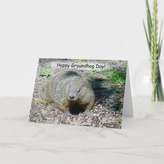 De gelukkige Kaart van de Dag Groundhog (Voorkant)