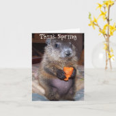 De gelukkige Kaart van de Dag Groundhog met Baby (Gele Bloem)