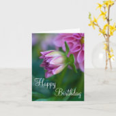 De gelukkige Kaart van de Dahlia van de Verjaardag (Gele Bloem)