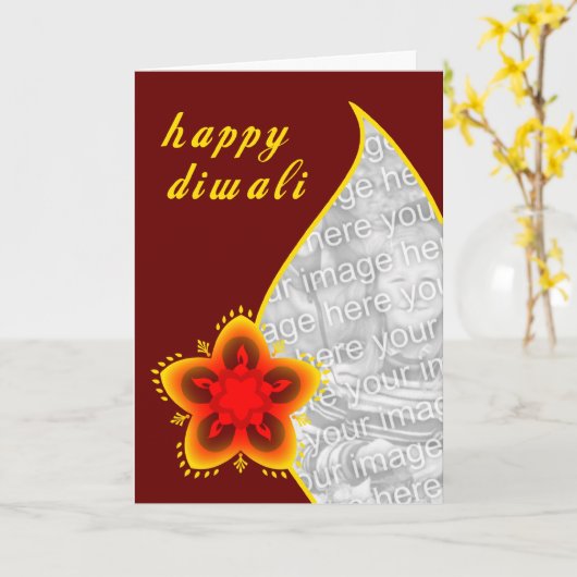 de gelukkige kaart van de diwalifoto: licht (Gele Bloem)