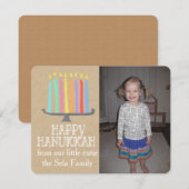 De gelukkige Kaart van de Foto Menorah van de (Voorkant / Achterkant)